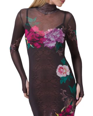 Turtleneck Long Sleeved Mesh Dress 