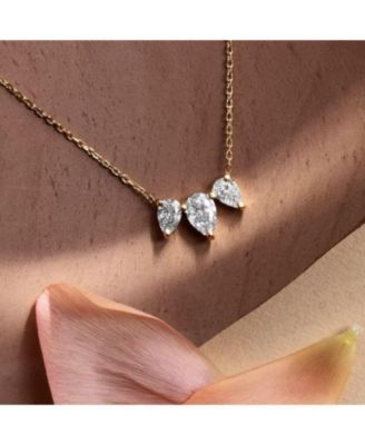  Arc Necklace in 14K Yellow Gold, 2.0ctw Pea Lab Grown Diamonds