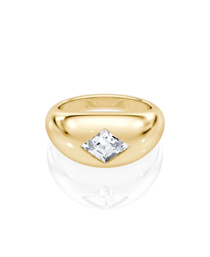 VRAI Dome Band in 14K Yellow Gold, .75ctw Lozenge Lab Grown Diamond