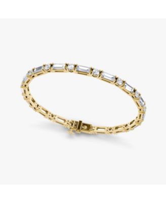  Mixed Shape Bracelet in 14K Yellow Gold, 5.6ctw Baguette & Brilliant Round Lab Grown Diamonds