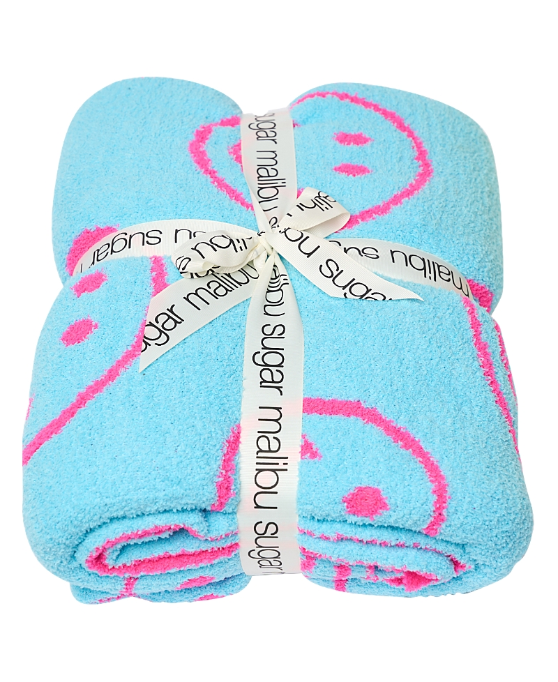 Malibu Sugar Girls' Reversible Blanket - Big Kid In Neon Fuchsia - New Sky Blue