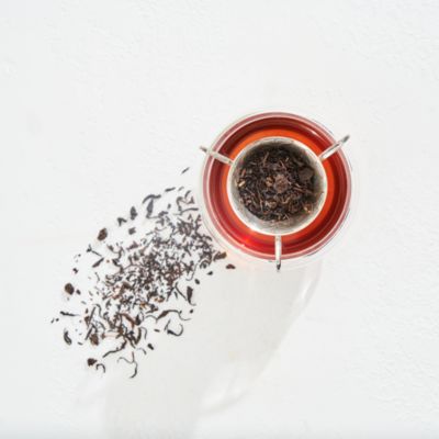 Bohemian Breakfast Black Tea Probiotic Rich Vanilla Puerh Tea for Digestion &amp; Energy in Violet Glass Apothecary Jar, 6 oz.