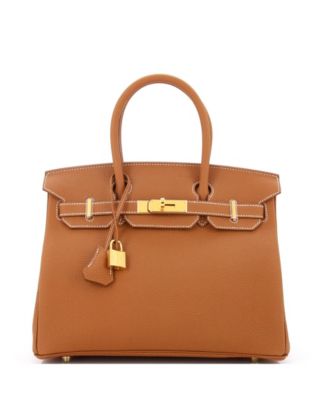 Pre-Owned Hermes Birkin 30 Handbag Brown Togo with Gold Hardware