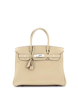 Pre-Owned Hermes Birkin 30 Handbag Light Swift with Palladium Hardware