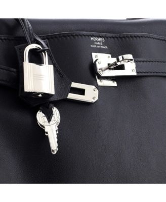  Kelly 25 Handbag Black Swift with Palladium Hardware