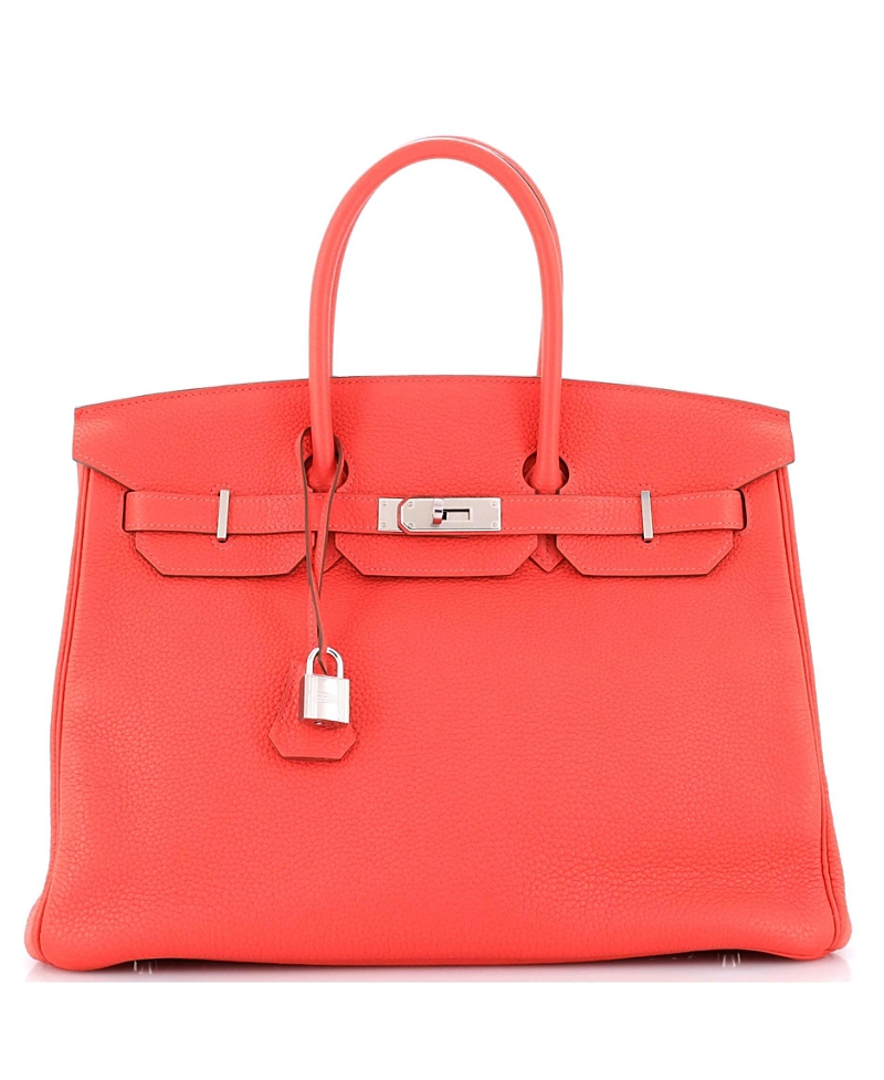 Pre-Owned Hermes Birkin 35 Handbag Pink Togo with Palladium Hardware