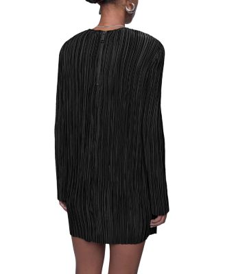 Iris Pleated Long Sleeve Mini Dress