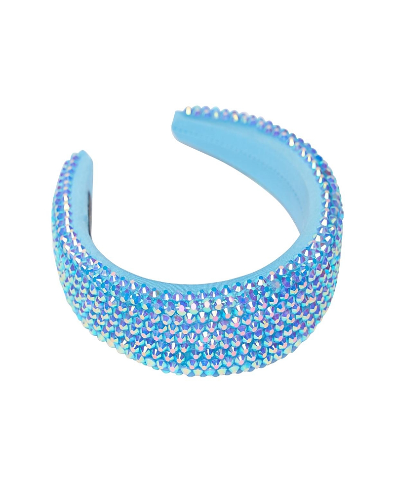 Malibu Sugar Girls' Colored Rhinestone Puff Headband - Kid In Blue