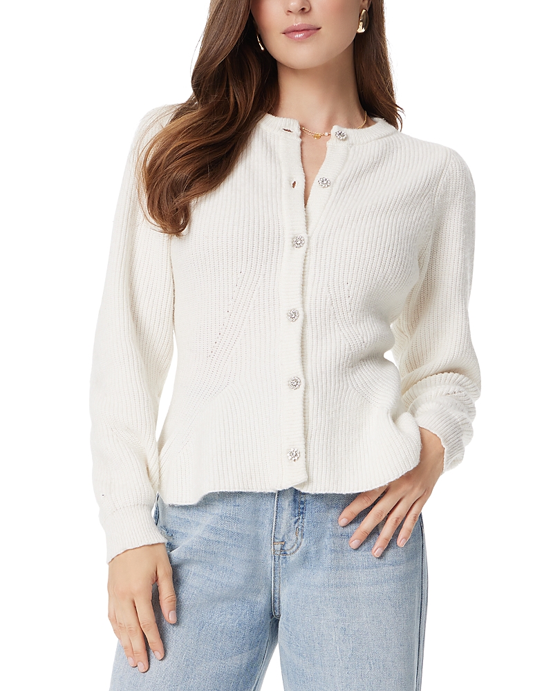Sam Edelman Keegan Peplum Cardigan In Gardenia