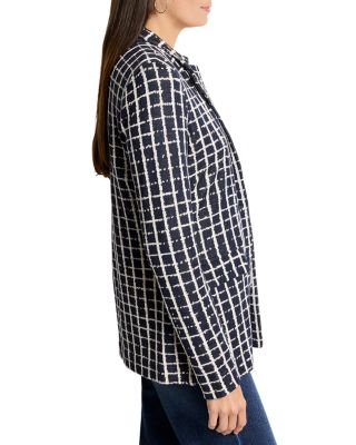Painted Plaid Boyfriend Blazer