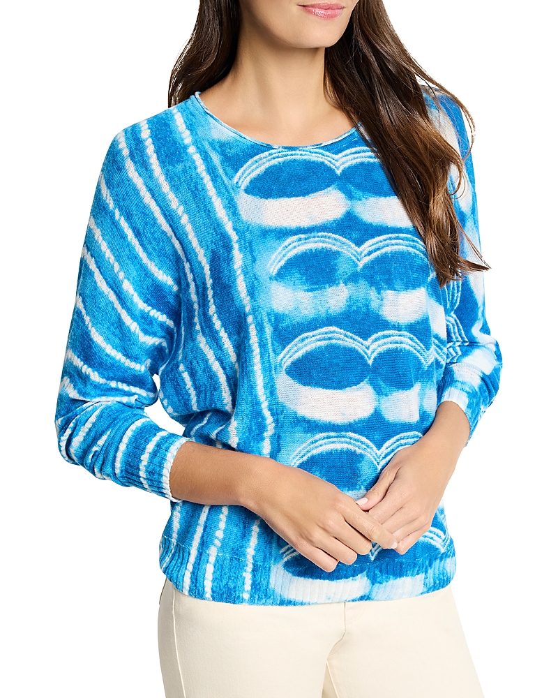 Nic + Zoe Plus Shifting Tides Supersoft Sweater In Blue Multi