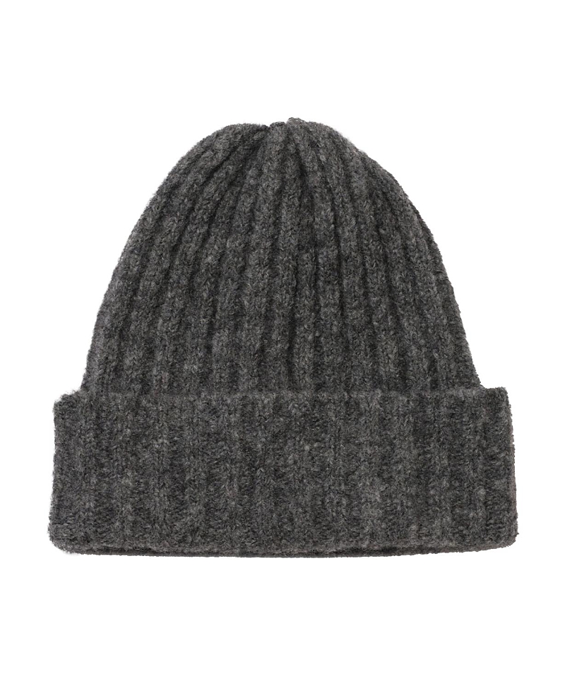 Hyer Goods Upcycled Alpaca Wool Chunky Rib Beanie In Charcoal