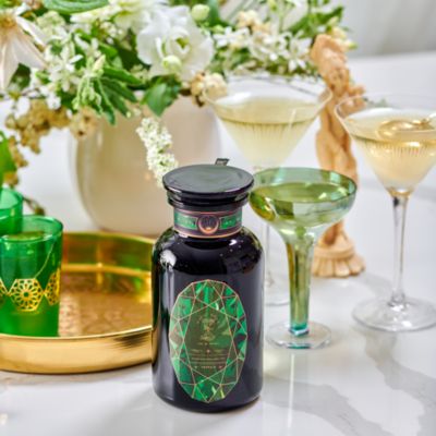 Emerald Cherry Blossom Pineapple Cream Green Tea in Violet Glass Apothecary Jar, 6 oz. 