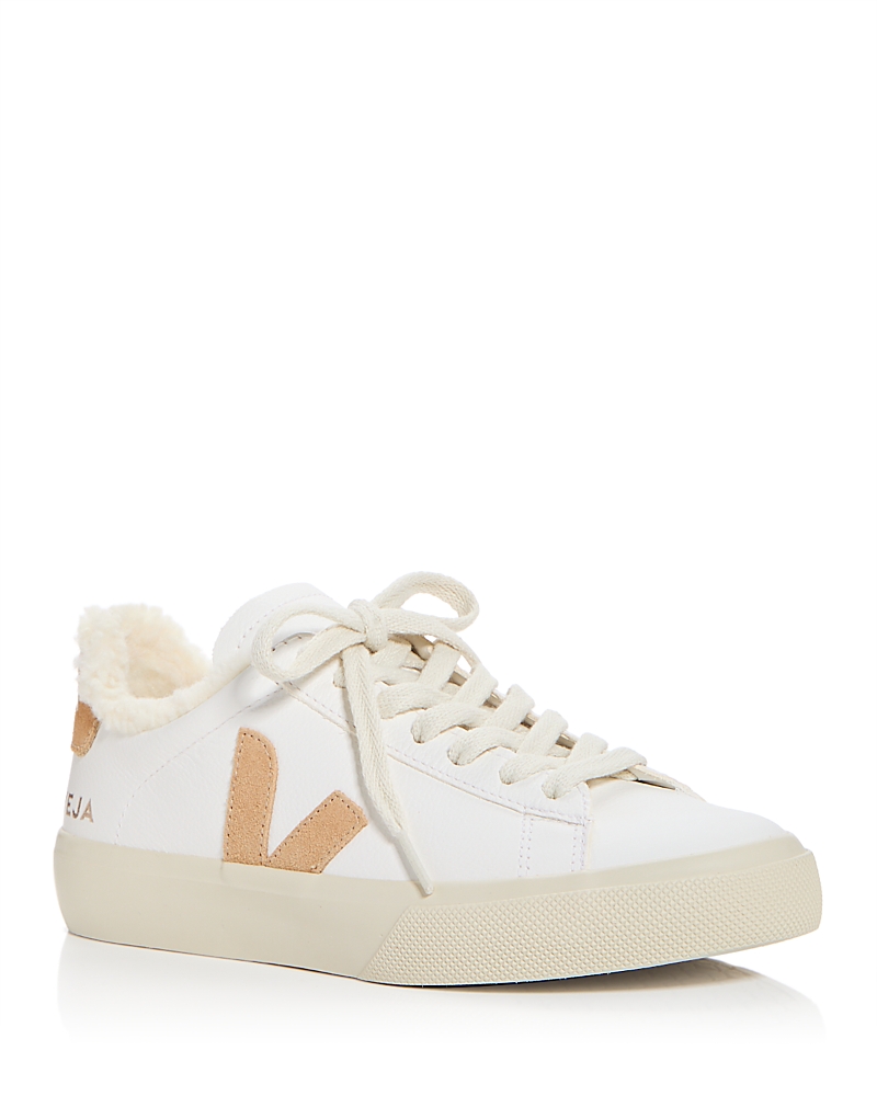 Veja Campo Winter Leather Sneakers In Extra-white/desert