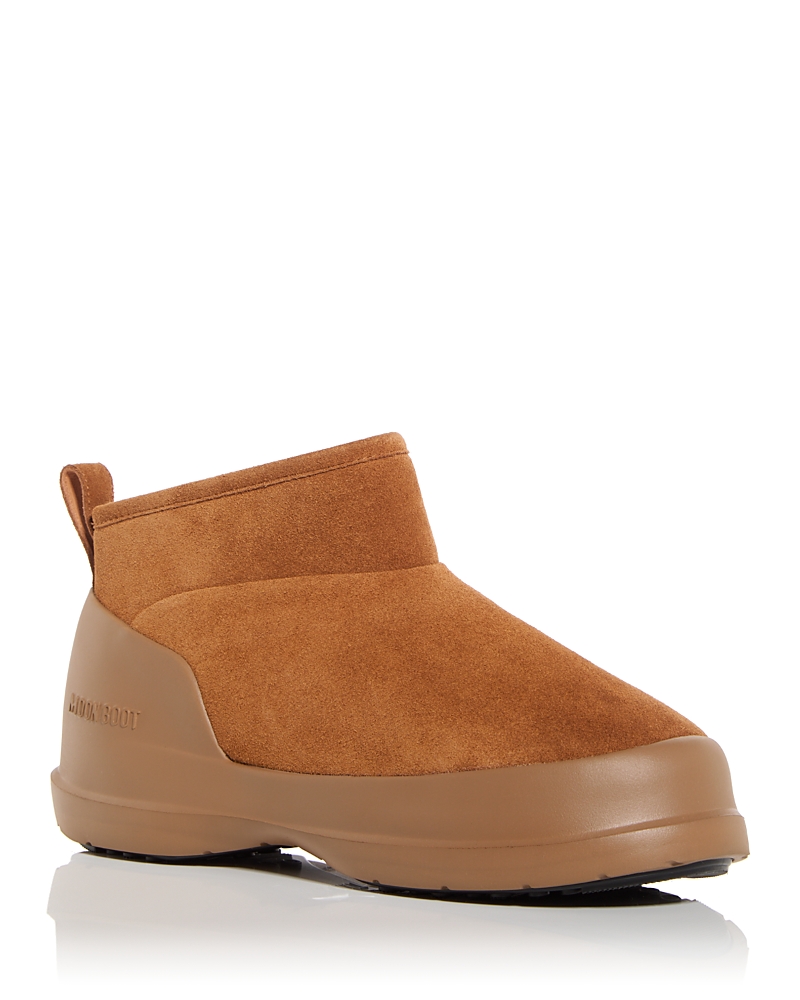 Moon Boot Luna Low Suede Leather Ankle In Cognac