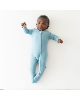 Unisex Zip Up Ribbed Footie - Baby