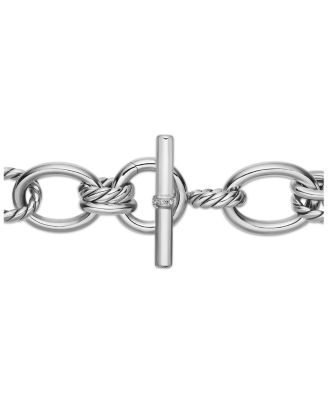 DY Mercer Necklace in Sterling Silver with Pav&eacute; Diamonds, 19"