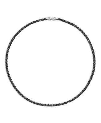 Men's Stainless Steel & Sterling Silver Box Chain Necklace 22", 5mm