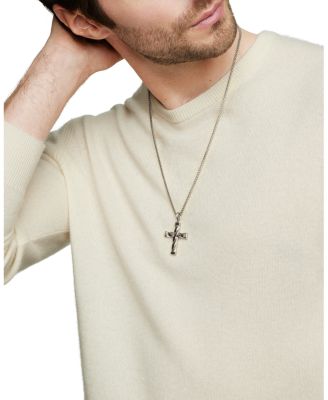 Men's DY Helios Cross Pendant in Sterling Silver, 48mm