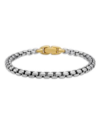 David Yurman - Men's Box Chain Bracelet in Sterling Silver with 14K Yellow Gold, 5mm