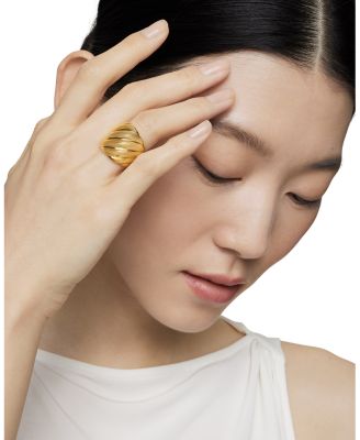 18K Yellow Gold Sculpted Cable Ring