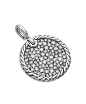 David Yurman - Sterling Silver Elements&reg; Diamond Pav&eacute; Disc Pendant