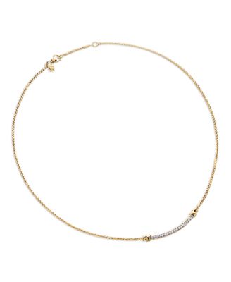 Petite Helena Station Necklace in 18K Yellow Gold with Diamonds, 17"