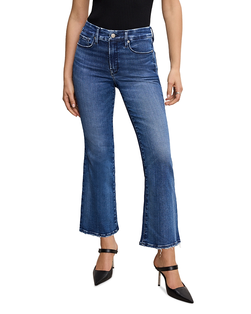 Good American Good Legs Cropped Mini Bootcut Jeans in Indigo 891
