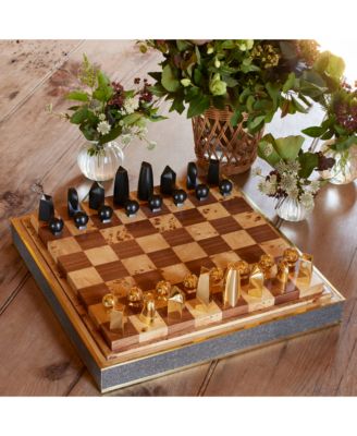Faux Shagreen Chess Set