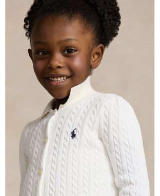 Girls' Cable Knit Cotton Cardigan - Little Kid