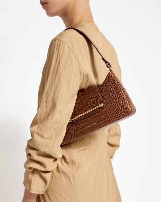 Multrees Omni Zipped Soft Embossed Croc Shoulder Bag