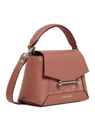 Mosaic Nano Leather &amp; Suede Top Handle Bag