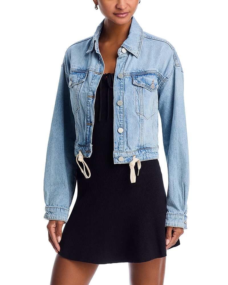 Blanknyc Drawstring Denim Jacket In Feeling Good