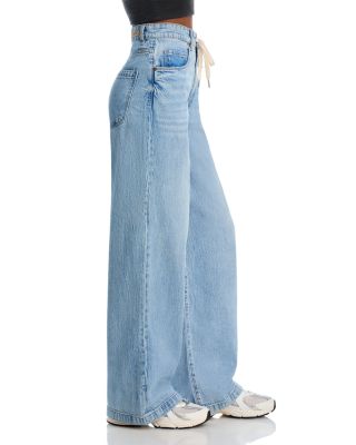 Drawstring Wide Leg Jeans in Feeling Good