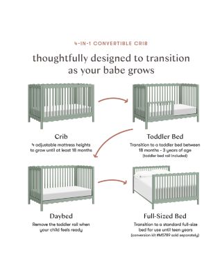 Swell 4 in 1 Convertible Crib with Toddler Bed Conversion Kit