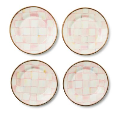 Mackenzie-Childs - Rosy Check Appetizer Plates, Set of 4