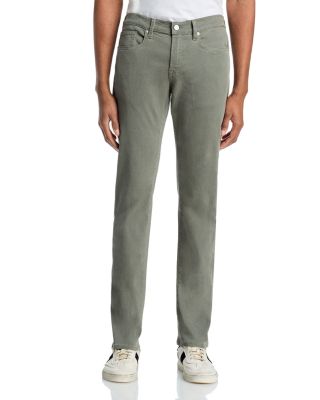 L'Homme Slim Fit Brushed Twill Pants in Dark Sage Green