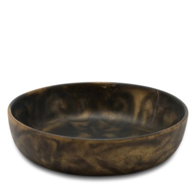 Hugo Black and Gold Swirled Resin Large Serving Bowl