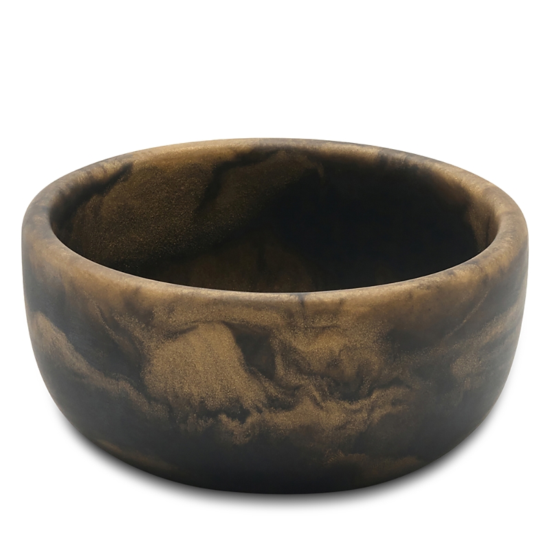 Blue Pheasant Hugo Black And Gold Swirled Resin Serving Bowl, Set Of 2
