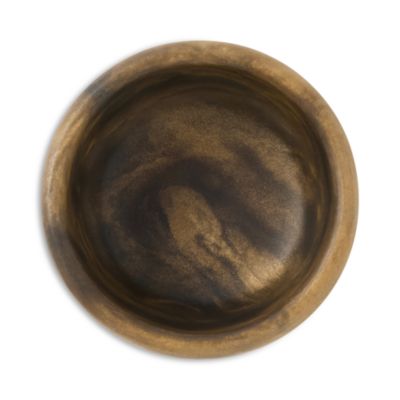 Hugo Black and Gold Swirled Resin Serving Bowl, Set of 2
