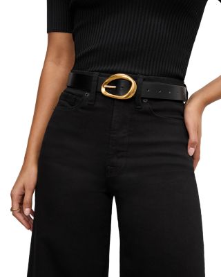 Good Waist Palazzo Cropped Jeans in Black