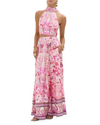 Silk Halter Top in Botanical Novella