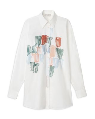 Printed Button Front Shirt