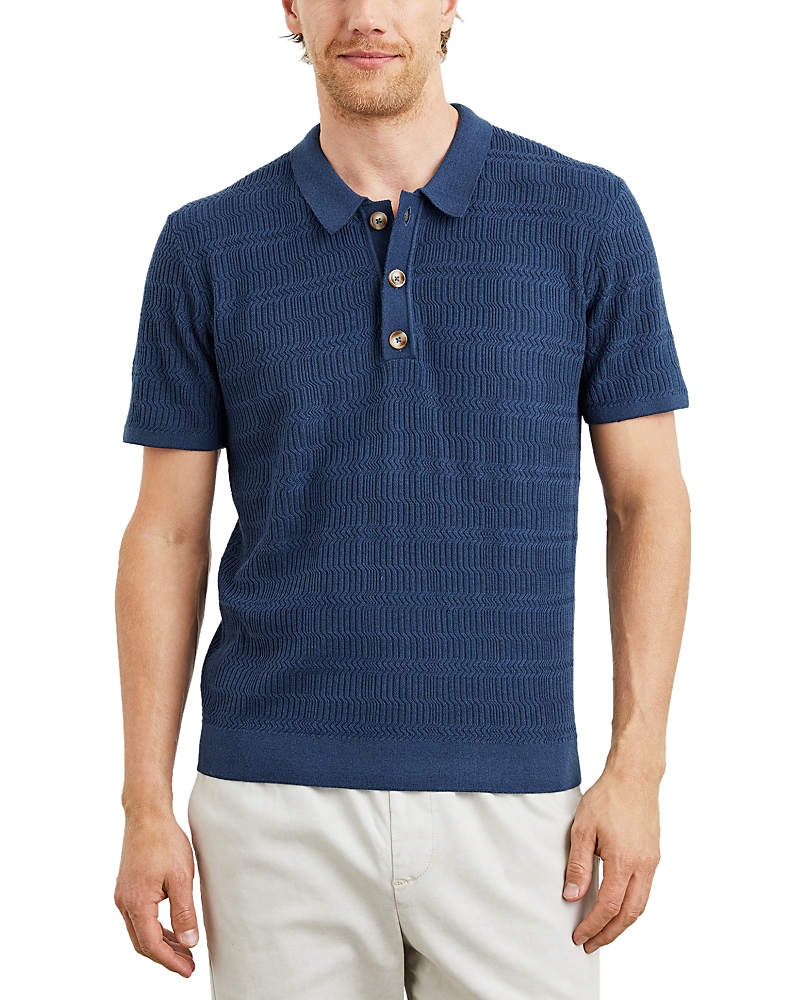 Rails Nathan Short Sleeve Polo Sweater In Peterson Blue