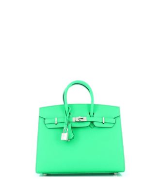Pre-Owned HERMÈS - Birkin 25 Handbag Green Epsom with Palladium Hardware