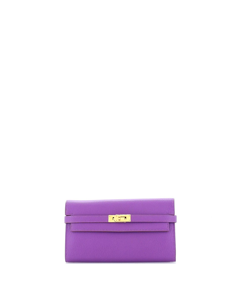 Pre-Owned Hermes Long Kelly Wallet Chevre Mysore
