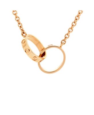 Pre-Owned Cartier Love Interlocking Necklace 18K Rose Gold