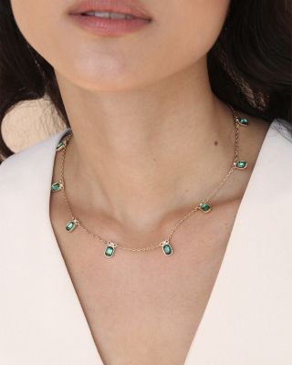 Stone Deco Charm Necklace, 16"-19" 