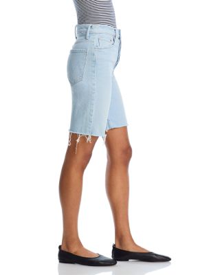 Rider High Rise Denim Bermuda Shorts in Cowabunga