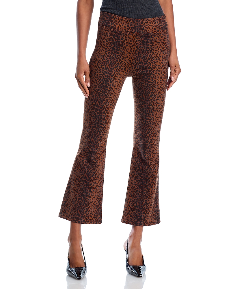 FRAME JETSET HIGH RISE CROPPED MINI BOOTCUT JEANS IN LEOPARD